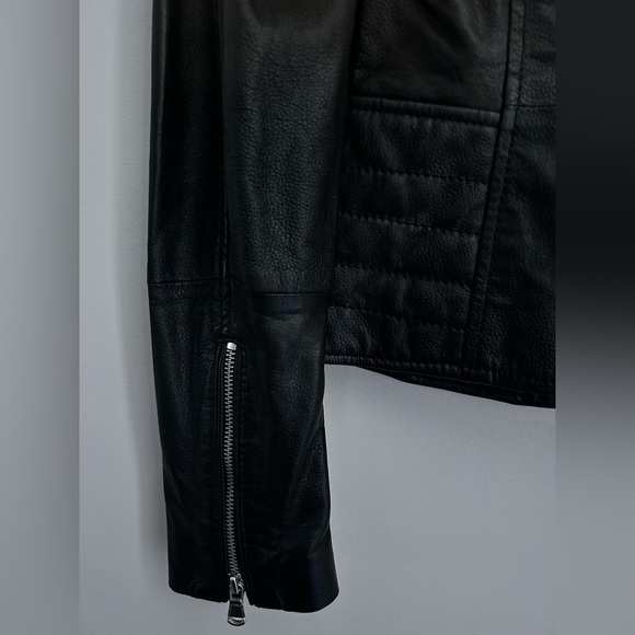 Barneys Originals Clara Black Napa Leather Moto Jacket | Small | Indie Sleeze - Picture 10 of 15